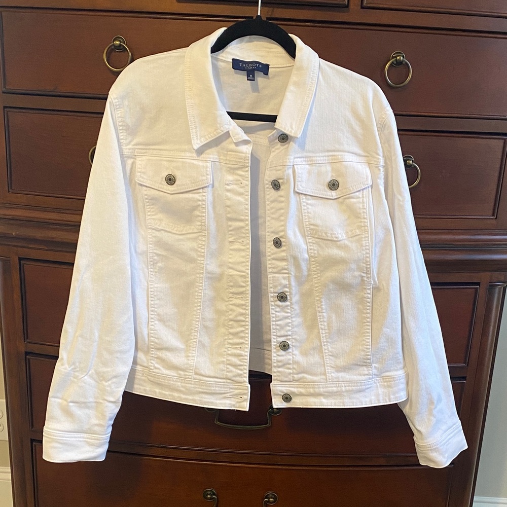 Talbots White Jean Jacket with Stretch